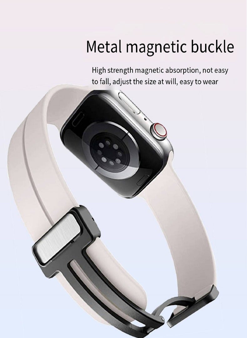 Magnetic Band D-buckle Silicone Sport Strap Replacement WristBand for Apple Watch SE Series 8/7/6/5/4/3/2/1 (38mm/40mm/41mm) - Image 4