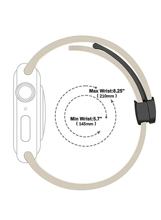 Magnetic Band D-buckle Silicone Sport Strap Replacement WristBand for Apple Watch SE Series 8/7/6/5/4/3/2/1 (38mm/40mm/41mm) - Image 3