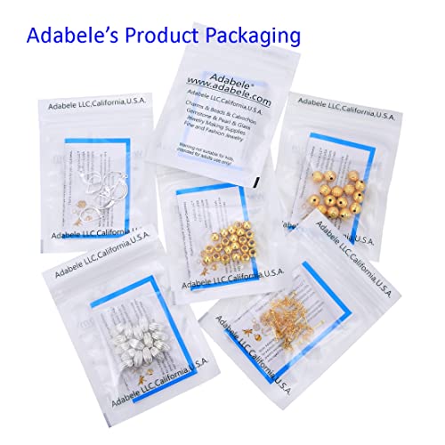 Adabele 50pcs Adabele Grade A Half Round 2-Hole Crystal Clear Rhinestone Beads 13mm Spacer Bar Sterling Silver Plated for Layering Craft Jewelry Making CF176 - Image 4