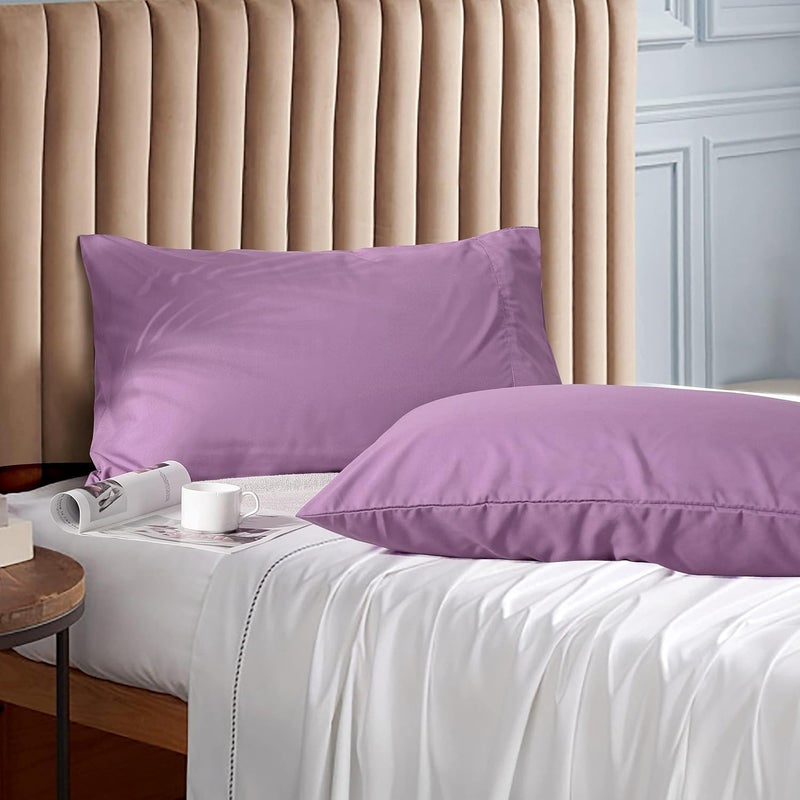 Ultra Soft Brushed Microfiber Standard Size 20"x30" Pillowcases Pair Set of 2 with Envelope Closure (20"x30" Standard, Lavender) - Image 1
