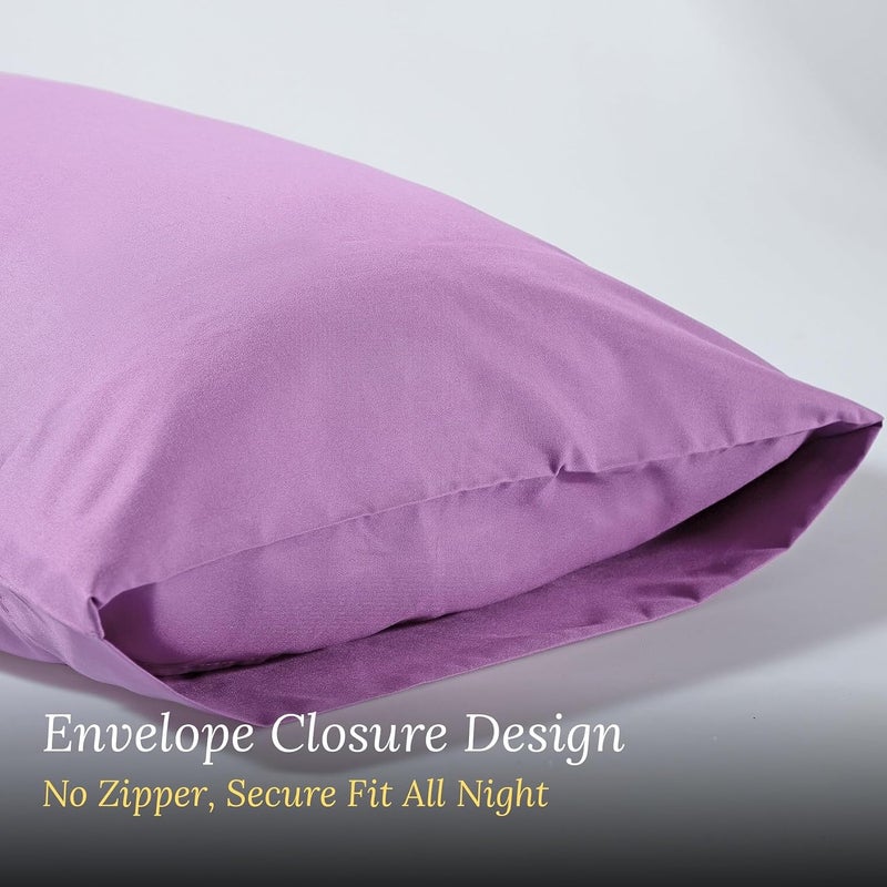 Ultra Soft Brushed Microfiber Standard Size 20"x30" Pillowcases Pair Set of 2 with Envelope Closure (20"x30" Standard, Lavender) - Image 4