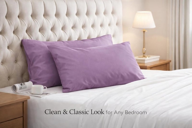 Ultra Soft Brushed Microfiber Standard Size 20"x30" Pillowcases Pair Set of 2 with Envelope Closure (20"x30" Standard, Lavender) - Image 3