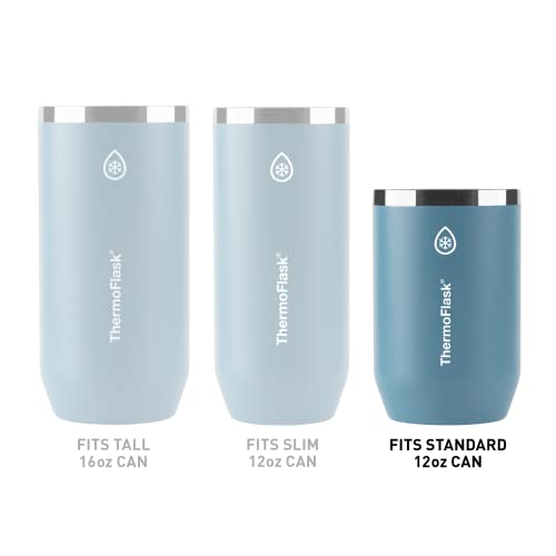 ThermoFlask Standard Can Cooler - 2-in-1 Insulated Can Cooler Cup - Durable Stainless Steel Cooler with Non-Slip Base - Dishwasher-Safe Beverage Can Cooler - 12 oz, Ultimate Gray - Image 2