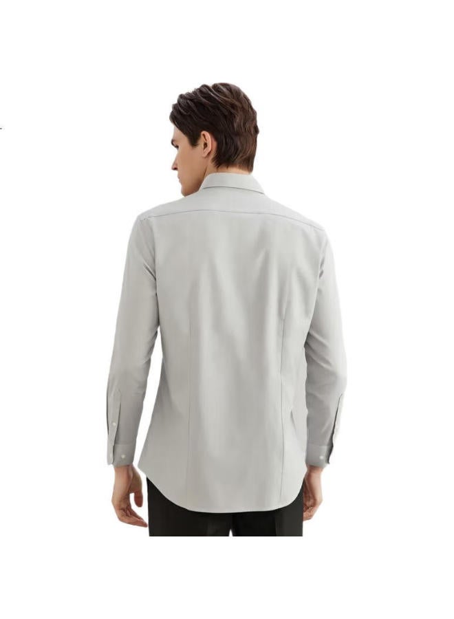 G2000 Mall Matching Cotton Blend Skin-Friendly Twill Long-Sleeve Shirt, Gray, S/03 - Image 3