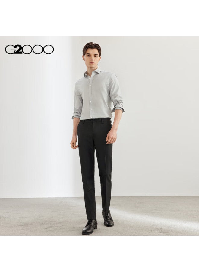 G2000 Mall Matching Cotton Blend Skin-friendly Twill Long-sleeve Shirt, Gray, S/03 - Image 5