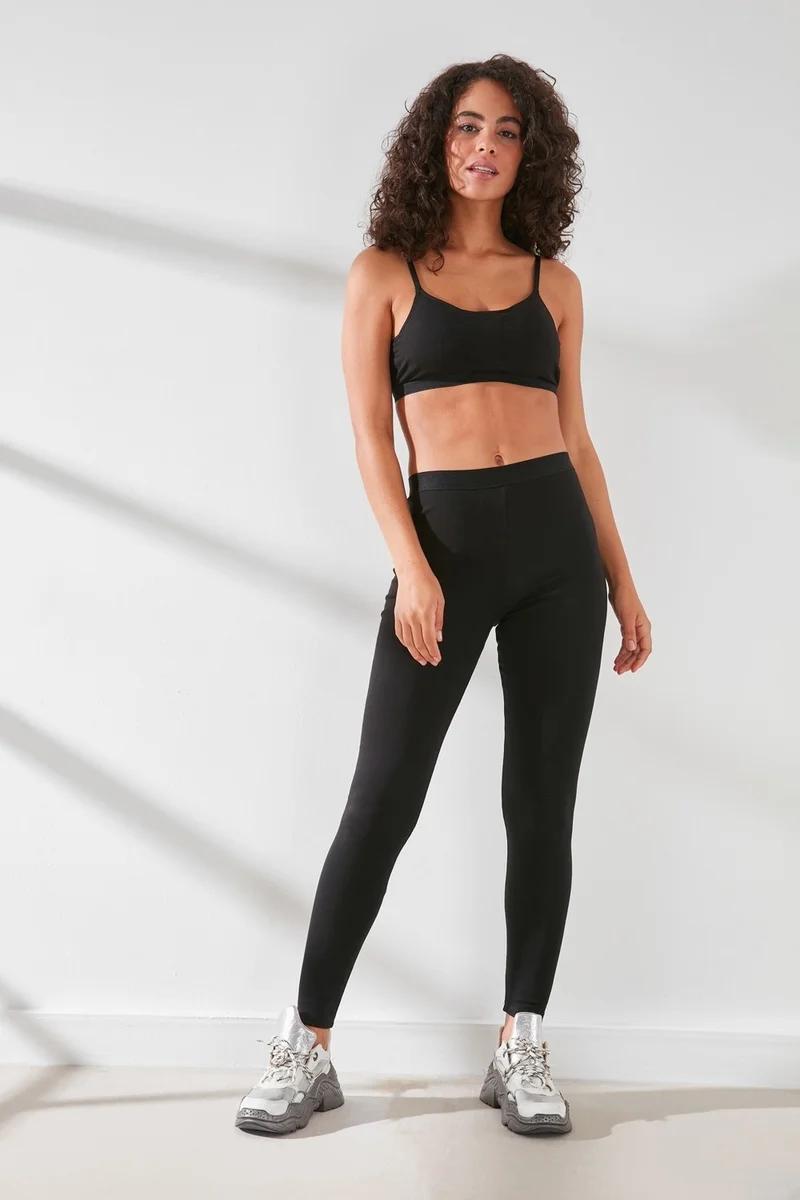C&city C11434 Women's Modal Cotton Thermal Leggings Black