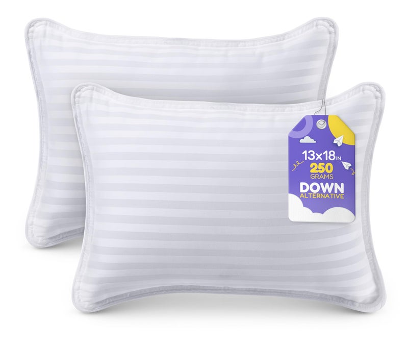 Utopia Bedding Toddler Pillow (White, 2 Pack), 13x18 Pillows for Sleeping, Soft and Breathable Cotton Blend Shell, Small Kids Pillow Perfect for Toddler Bed and Travel (Intended for Age 2 and up) - Image 1