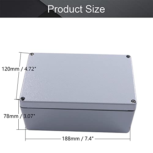 Fielect Aluminum Enclosure Project Box Waterproof IP65 Metal Junction Box Universal Electrical Project Enclosure Box, 7.40" x 4.72" x 3.07" - Image 2
