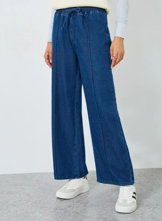 Styli High Rise Wide Leg Jeans