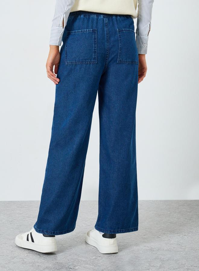 ستايلي جينز بأرجل واسعة وخصر عالي - Image 4