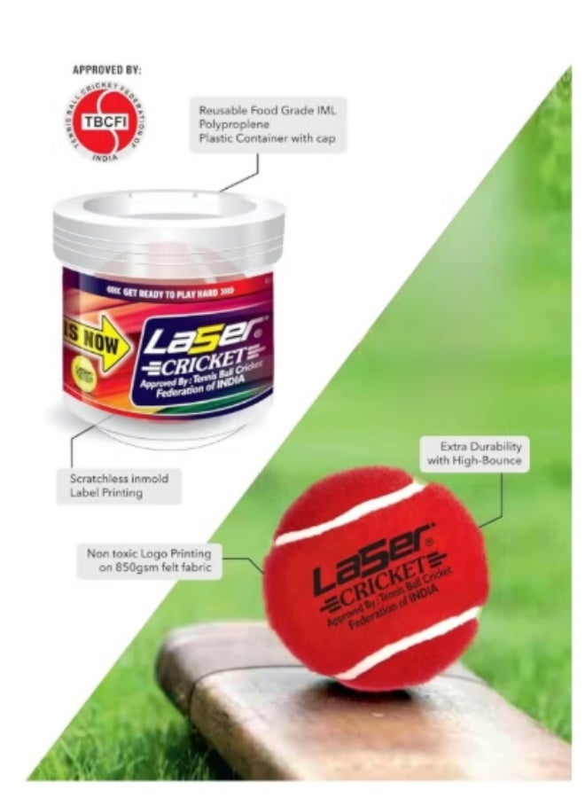 LASER Heavy weight Cricket Ball, 3 Pack - Image 2