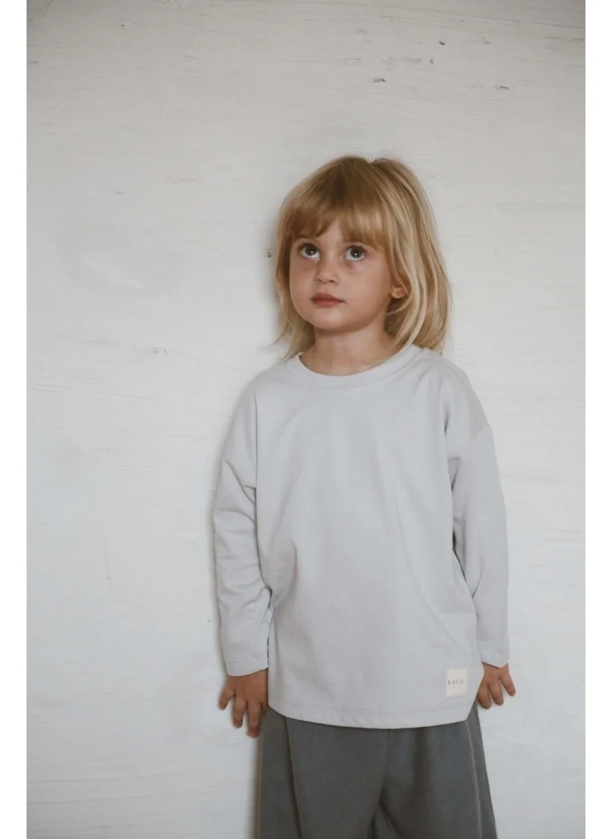 اوهلالا كوالا Gray Basic Long Sleeve T-Shirt