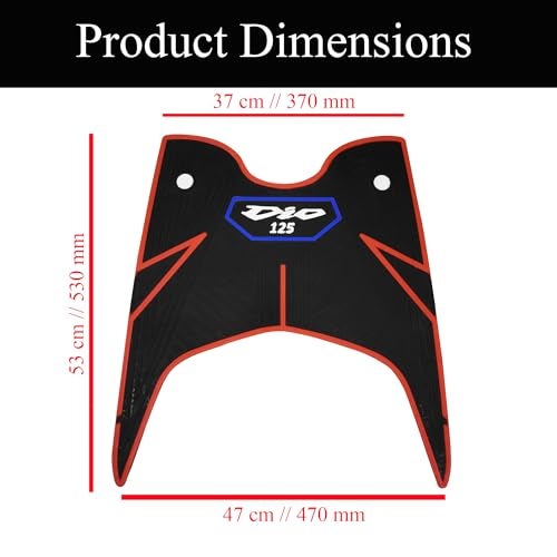 Ramanta Dio 125 Foot Mat Anti Slip PVC Rubber Footmat/Washable Floormat Compatible with Scooter Dio 125 BS6 (Black, Blue & Red - 1 PC with Fittings) - Image 4