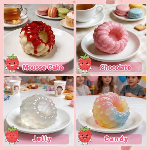 Vidotim 2Pcs Silicone Raspberry Mousse Molds for Mousse Cake, 9-Cavity Raspberry Fruit Molds Silicone for Mousse, Candy, Jelly - Image 5