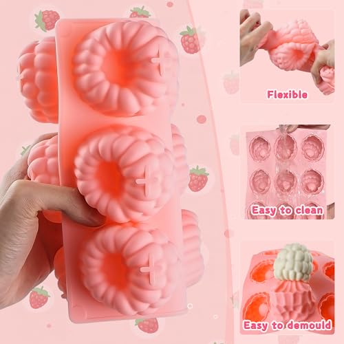 Vidotim 2Pcs Silicone Raspberry Mousse Molds for Mousse Cake, 9-Cavity Raspberry Fruit Molds Silicone for Mousse, Candy, Jelly - Image 3