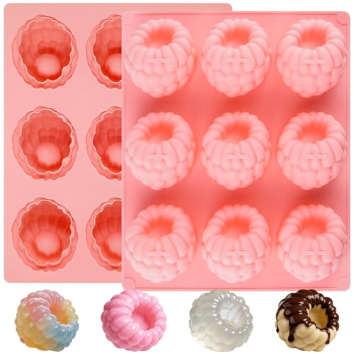 Vidotim 2Pcs Silicone Raspberry Mousse Molds for Mousse Cake, 9-Cavity Raspberry Fruit Molds Silicone for Mousse, Candy, Jelly - Image 1