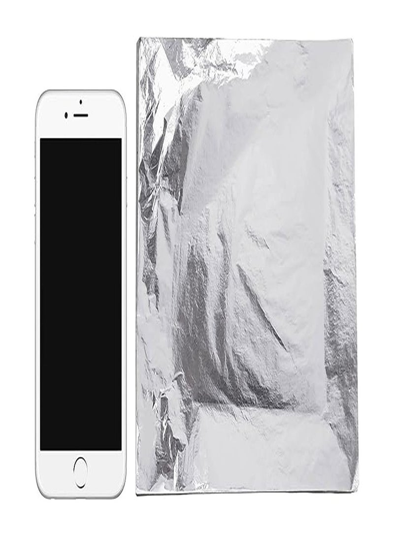 Silver Leaf-100 Pieces - DIY Furniture Decorating, Decoupage, Wrapping - Metallic Shimmer-Smooth Texture - Image 2