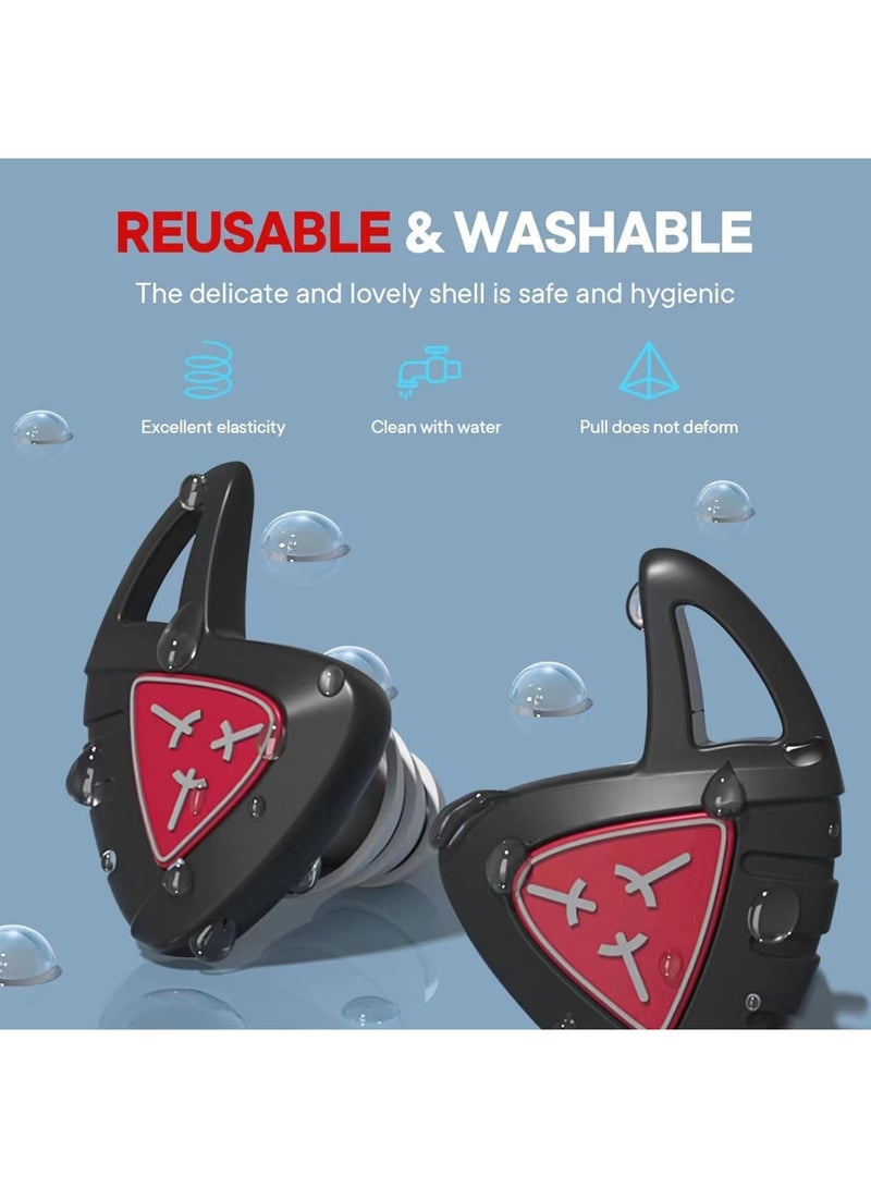 SOLARAE Ear Plugs, Sleeping Noise Cancelling Reusable Comfortable Silicone Earplugs, High Fidelity Reusable Silicone Noise Cancelling Earplugs for Swimming, for Music Festivals, DJs - Image 2