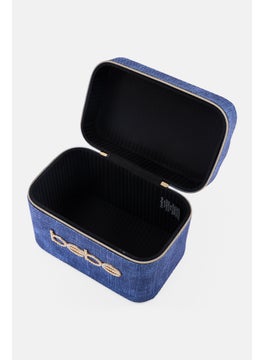 bebe Women Brand Logo Makeup Bag With Bottles, Blue  - Image 4