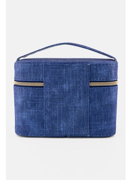 bebe Women Brand Logo Makeup Bag With Bottles, Blue  - Image 3