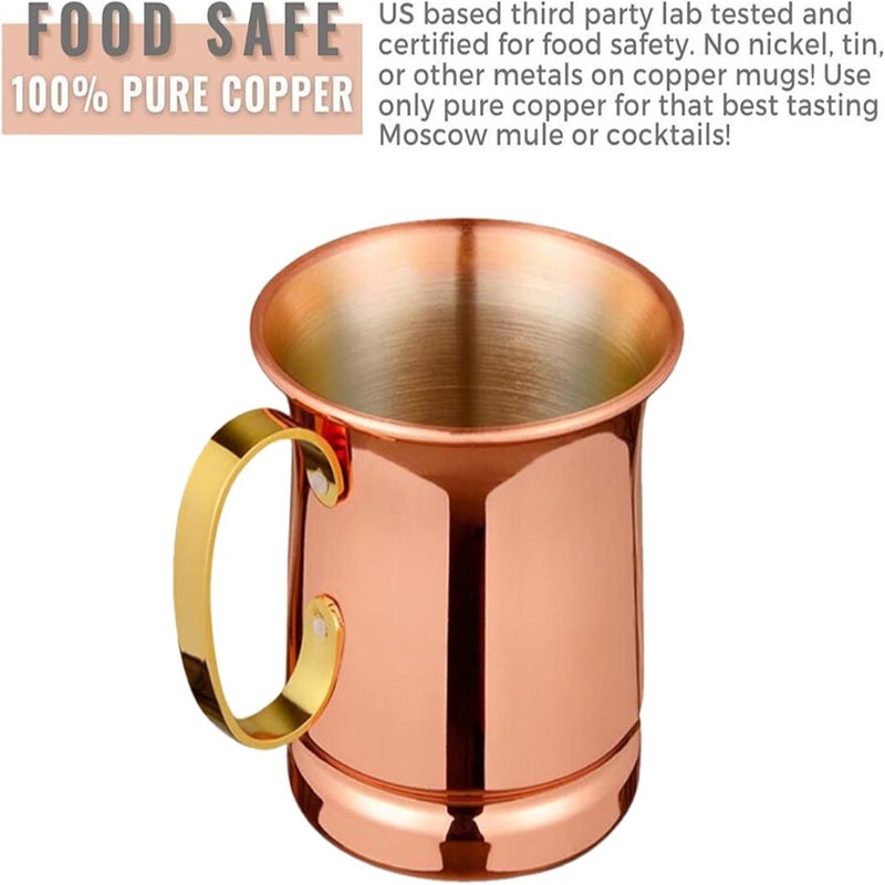 RoseGoldCraft Duo / أكواب موسكو مول الحرفية، مع طلاء نحاسي، مجموعة أدوات الحانة - Image 4