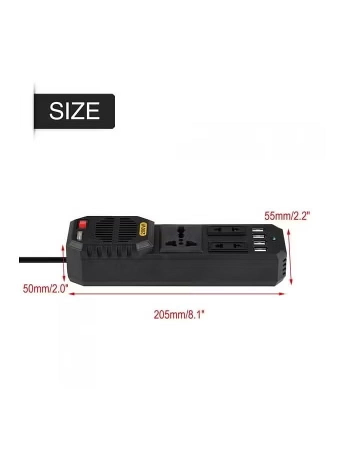 TIGER 200W Car Power Inverter | 12V DC to 220V AC Converter | High-Capacity, Compact & Efficient Power Supply for Laptops, Smartphones & Electronic Devices | Ideal for Road Trips & Emergency Charging  - Image 2