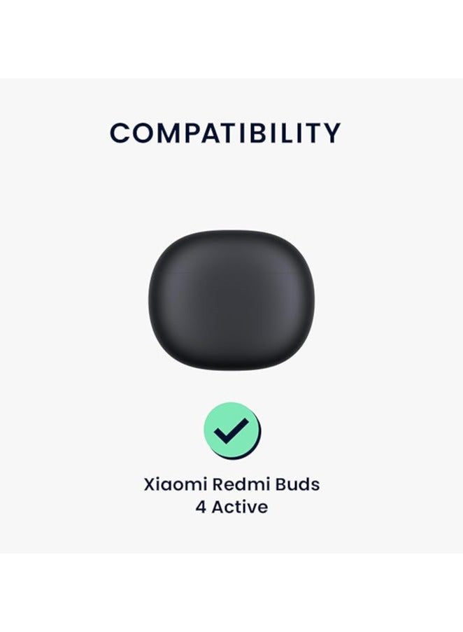 حافظة سيليكون واقية لسماعات Xiaomi Redmi Buds 4 مع غطاء سلسلة مفاتيح (أسود) - Image 2