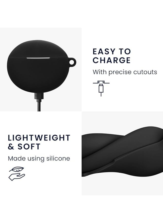 حافظة سيليكون واقية لسماعات Xiaomi Redmi Buds 4 مع غطاء سلسلة مفاتيح (أسود) - Image 4