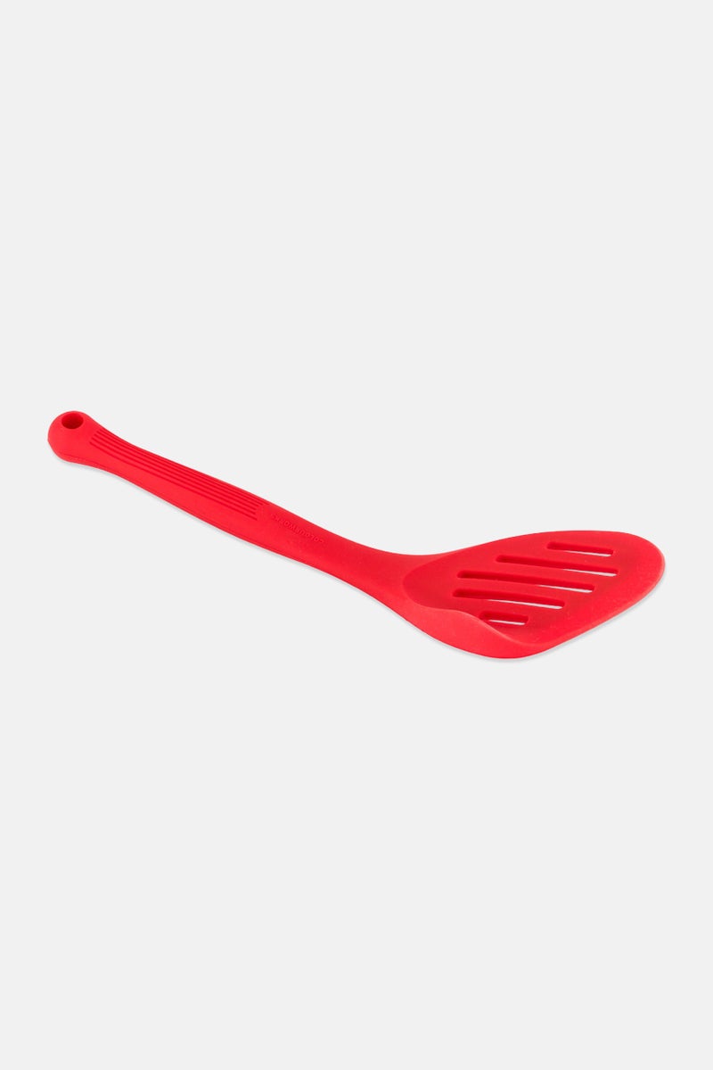 Colour Works مغرفة سيليكون ممتازة مشقوقة، حمراء - Image 2