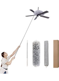 TYCOM Microfiber Duster with Extendable Pole Extra Long Feather Duster for Cleaning Bendable Head Scratch Resistant Cover Washable Duster for Ceiling Fan Furniture & Cars  - Image 1