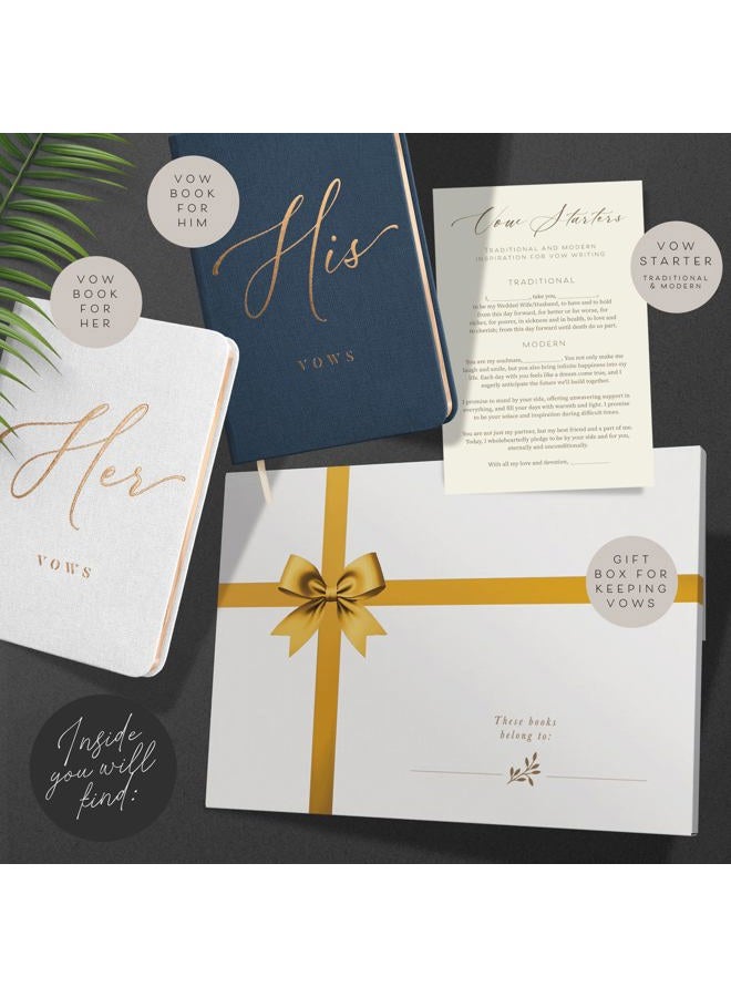ARTESORI Vow Books His and Hers - Linen Wedding Vow Books Perfect as Bride & Groom Gifts, Wedding Registry Ideas - His & Hers Gifts Wedding Vow Book - Wedding Essentials & Accessories [Blush & Grey] - Image 2