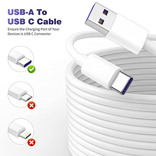 iMangoo USB to USB C Power Cable for CCTV Camera, 33FT Type C Long Power Extension Cable for Tapo TP-Link Xiaomi Mi eufy Security Camera Outdoor Indoor Cord with 10 Wire Clips Cable Nails White - Image 4