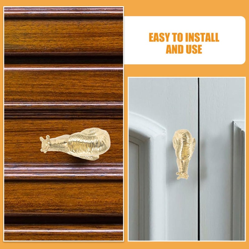 Brass Snail Cabinet Handle Drawer Knob Polished Bright Finish 52x20x23mm - Image 5