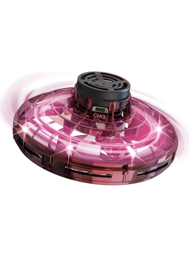 Flying Spinner Toys, Hand Controlled Mini Drone, RGB Light Fidget Boomerang Spinner, 360 Rotating Fly UFO Spin Drone, Flying Space Toys Gift For Kids Adults Outdoor Indoor (Red) - Image 2