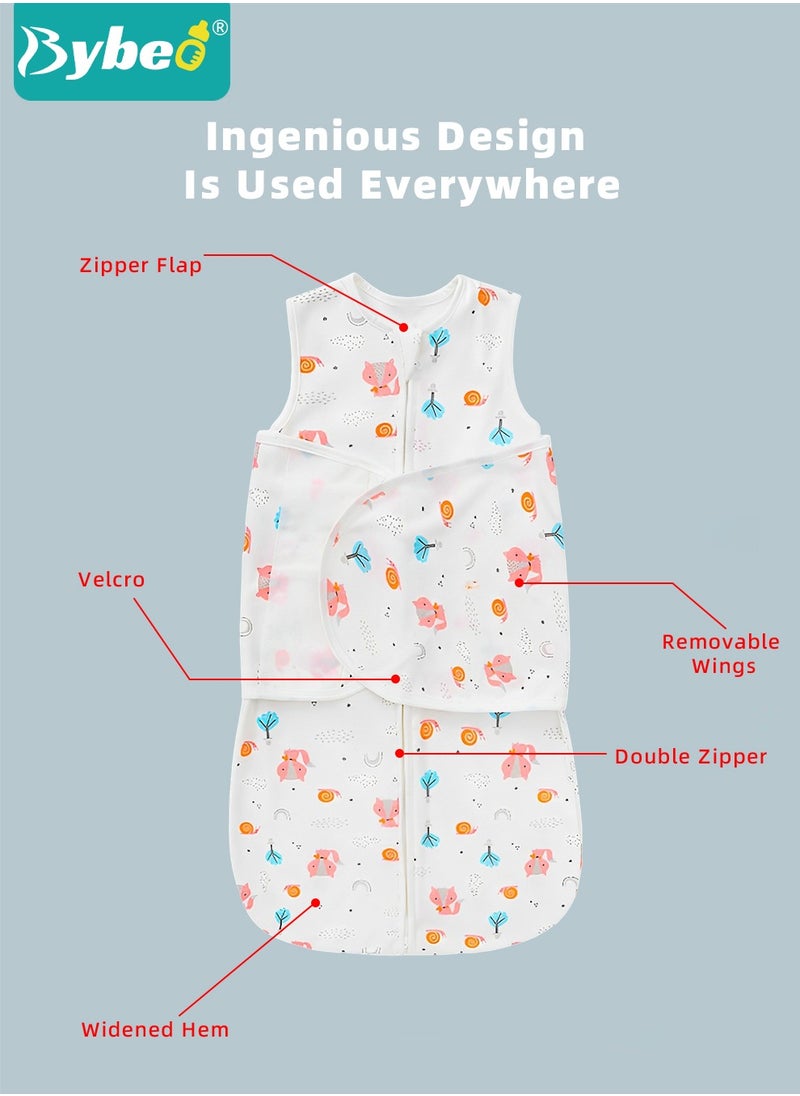 Bybeo - 6 PCS Newborn Sleepsack Swaddle Blanket Baby Swaddling Wrap Infant Babies Sleeping Bag with Hat and Anti-grasping Gloves for Boy Girl Soft Cotton Sleep Sack - Image 1