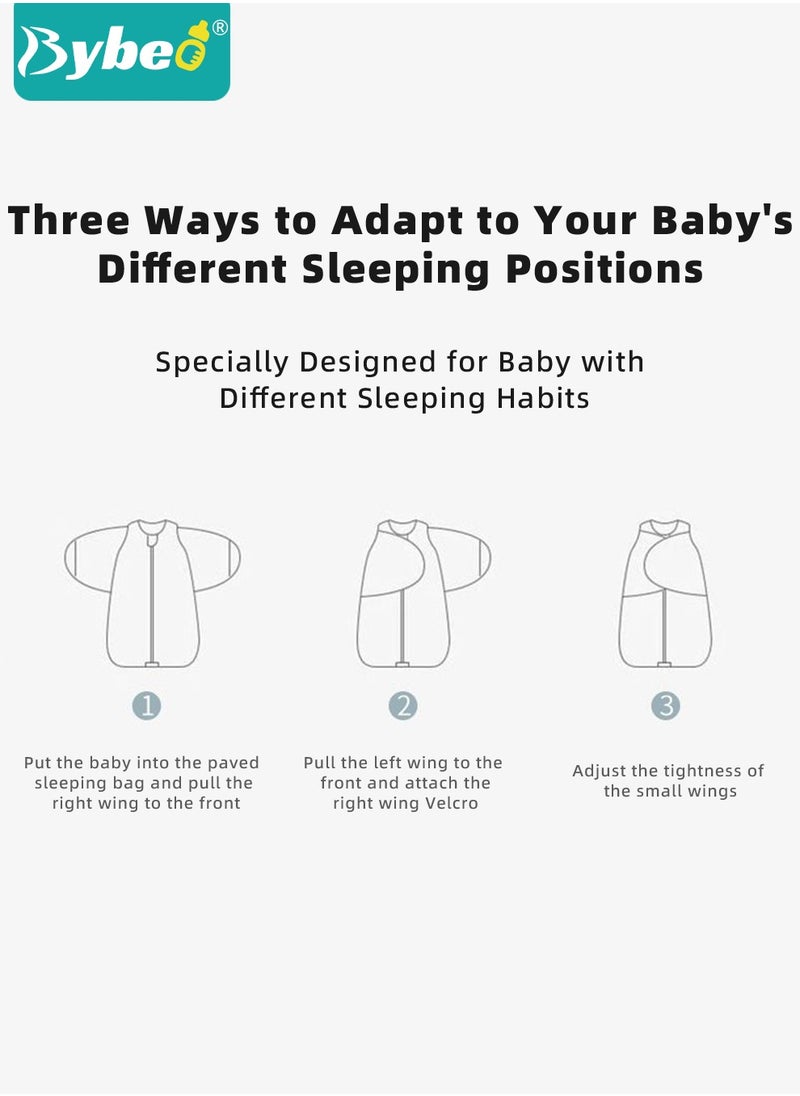 Bybeo - 6 PCS Newborn Sleepsack Swaddle Blanket Baby Swaddling Wrap Infant Babies Sleeping Bag with Hat and Anti-grasping Gloves for Boy Girl Soft Cotton Sleep Sack - Image 1