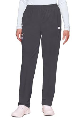 CHEROKEE Women's Workwear Elastic Waist Cargo Scrubs Pant, Pewter, X-Large - Image 3