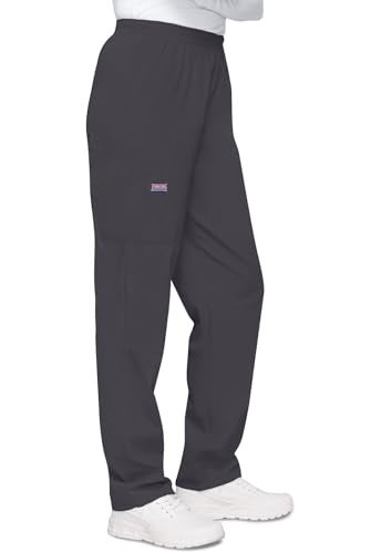 CHEROKEE Women's Workwear Elastic Waist Cargo Scrubs Pant, Pewter, X-Large - Image 5