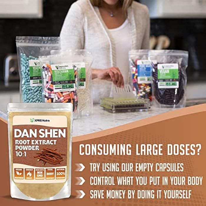 XPRS Nutra Dan Shen Root Extract Powder 10:1- Premium Dan Shen (Red Sage) Concentrated Powder - Vegan Friendly Danshen (8 oz) - Image 5