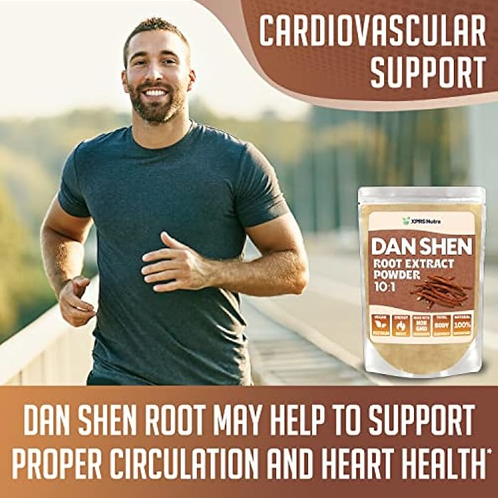 XPRS Nutra Dan Shen Root Extract Powder 10:1- Premium Dan Shen (Red Sage) Concentrated Powder - Vegan Friendly Danshen (8 oz) - Image 2