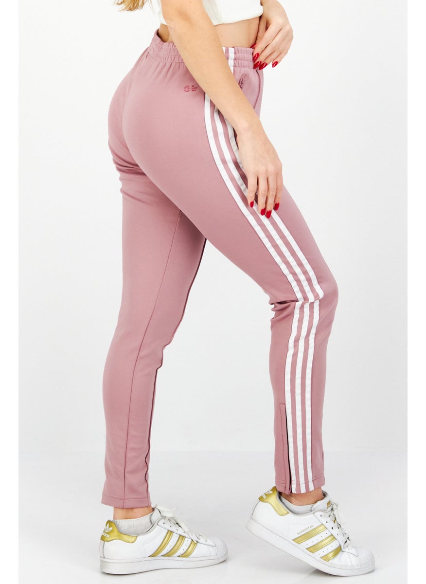 adidas Originals Women Sportswear Fit Pull On Training Sweatpants, Light Pink/White  - Image 2