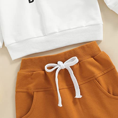 CIYCUIT Toddler Baby Boy Clothes Long Sleeve Letter Print Sweatshirt Pants Set 0 6 12 18 24 Months 2T 3T Fall Winter Outfits 0-6 Months - Image 4