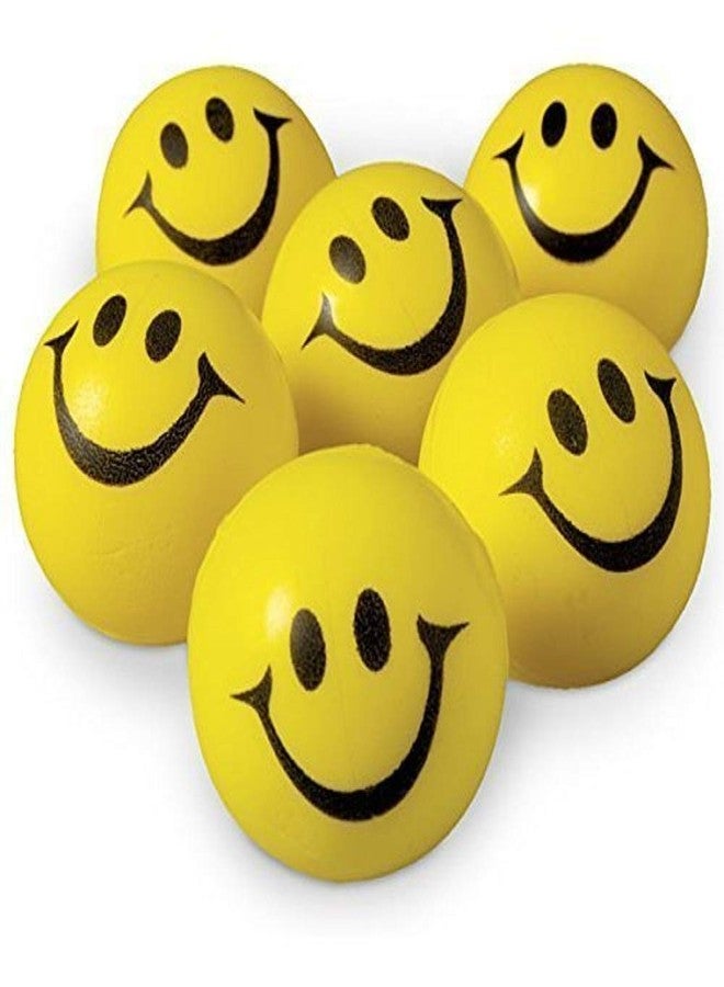 Trade Globe Smiley Soft Balls Cute Funny Yellow Emoji Happy Smiley Face Squeeze Sponge Balls Perfect for Relieving Stress, Smiley Ball - Pack of 12 - Image 2