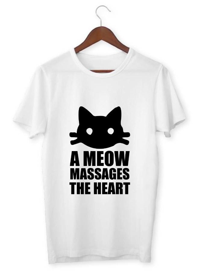 LOUD UNIVERSE Men's Printed T-shirt A Meow Massages The Heart