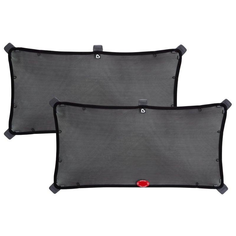 MunchkinÂ® BricaÂ® Magnetic Stretch to Fitâ„¢ Sun Shade, Black, 2 Pack - Image 1