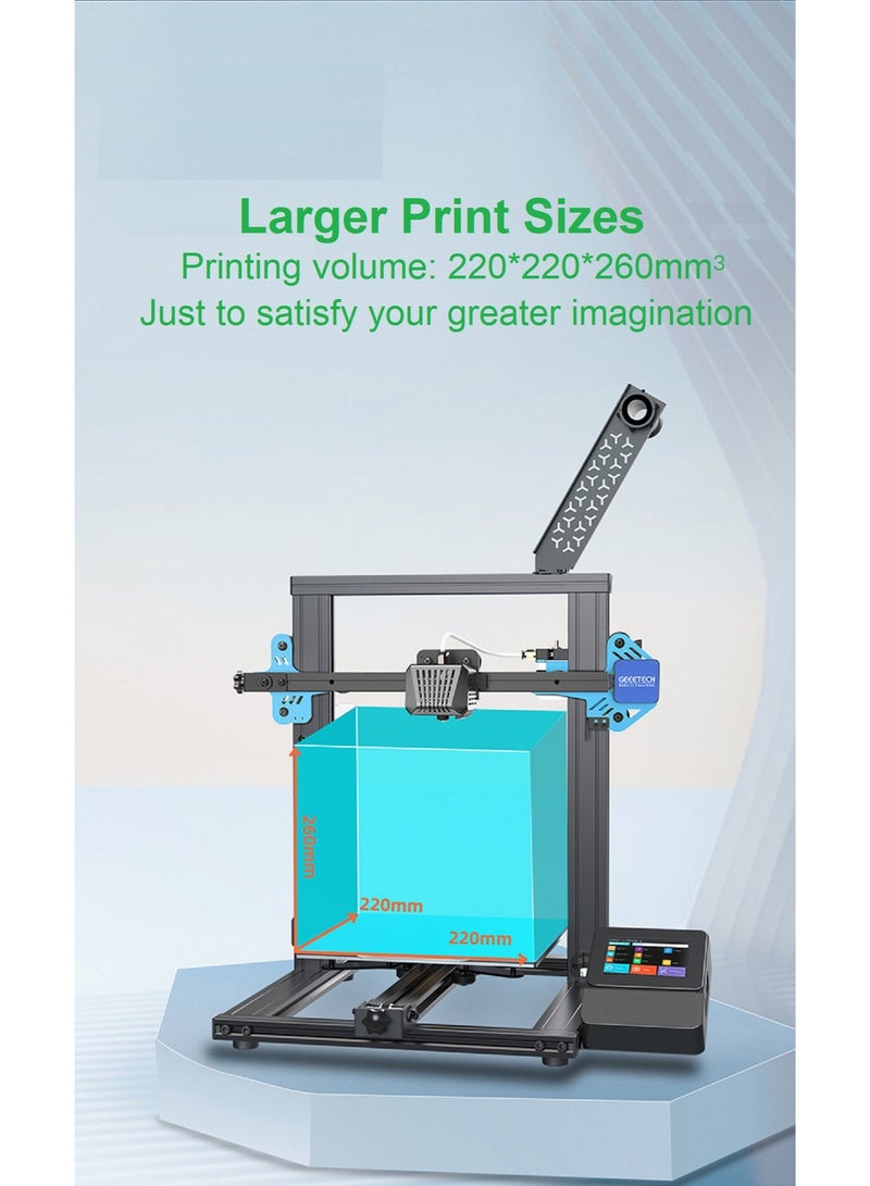 general Professional 3D Printer Mizar Pro FDM High Precision, Large Size, 32-bit MCU, 3.5inch Touch Screen Control, ABL&GML Double-Leveling System, Speed Adjustment of Belt, Full Mute Motherboard, Print Lighting, Discharge Detection, Humanized UI Interface, Power Supply Protection Device, Resume Printing Function, Easy and Quick Assembly - Image 4