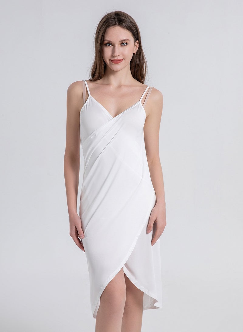 Womens Beach Dress Bikini Cover Up Spaghetti Strap Backless Swimwear（White） - Image 4