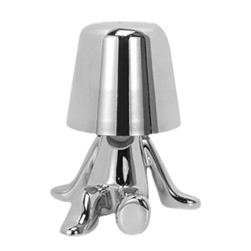 Silver Thinker Figurine Table Lamp - Touch Control 3-Level Dimmable LED Night Light with 1800mAh Rechargeable Battery for Home Office Bedroom Library Workplace - Image 1