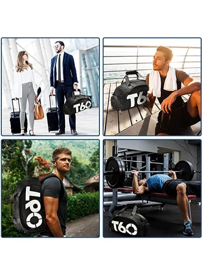 شنطة رياضية متعددة الاستخدامات، حقيبة سفر مع جيب للأحذية و جيب للملابس المبلل، سوستة توسيع، مقاومة للماء، للجنسين - Image 5