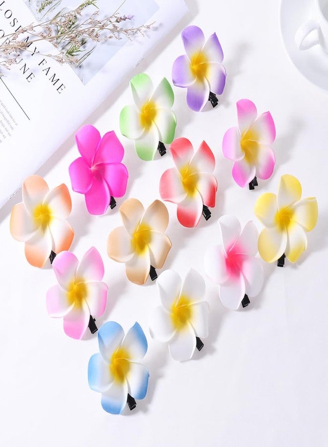 minkissy 12pcs 6cm Hawaiian Plumeria Barrettes Hair Clips Artificial Flower Hair Pins for Beach Party and Wedding - Image 3